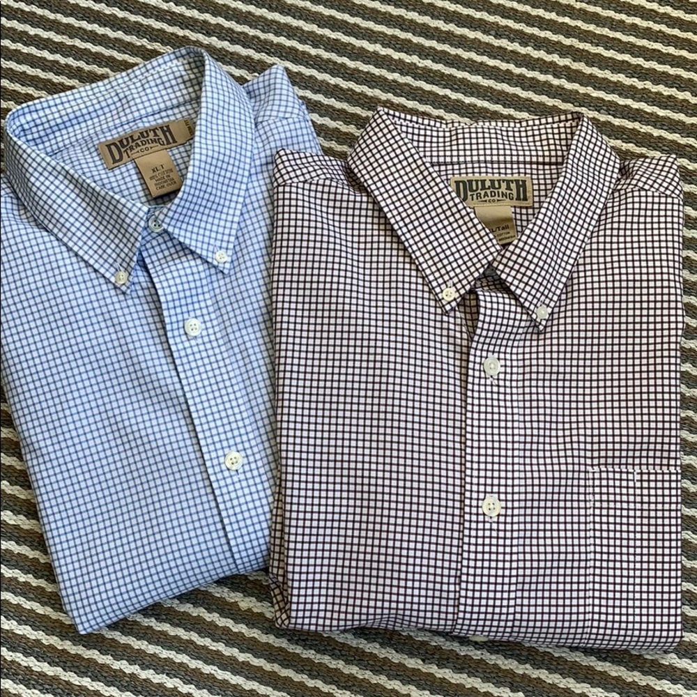 Duluth Trading Dress Shirt, set of 2.  SZ XL Tall